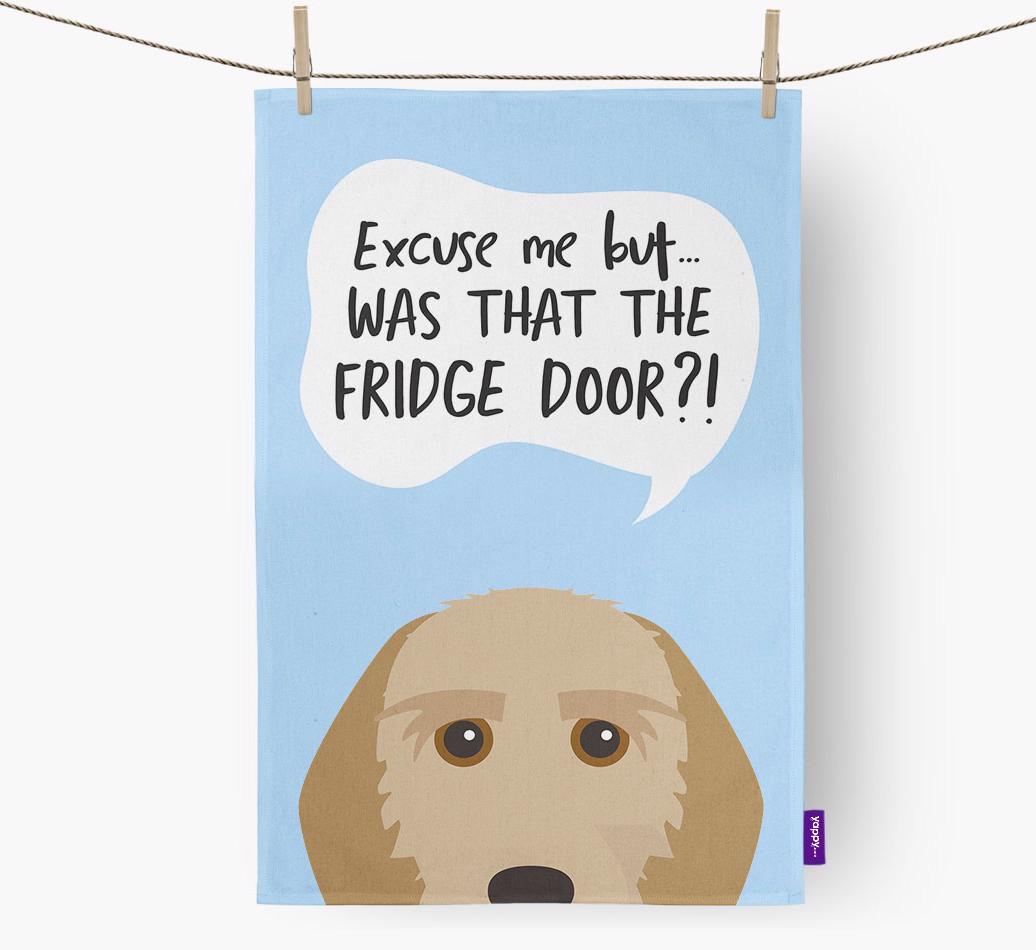 '...Was That The Fridge Door?!' - Personalized {breedFullName} Dish Towel