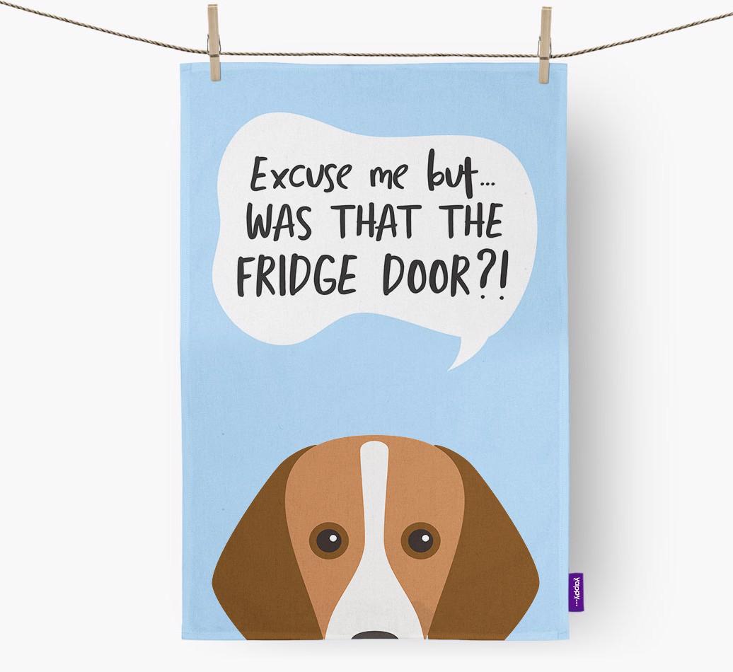 '...Was That The Fridge Door?!' - Personalized {breedFullName} Dish Towel