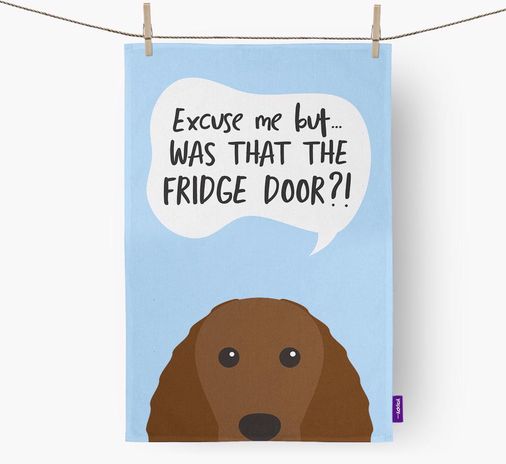 '...Was That The Fridge Door?!' - Personalized {breedFullName} Dish Towel