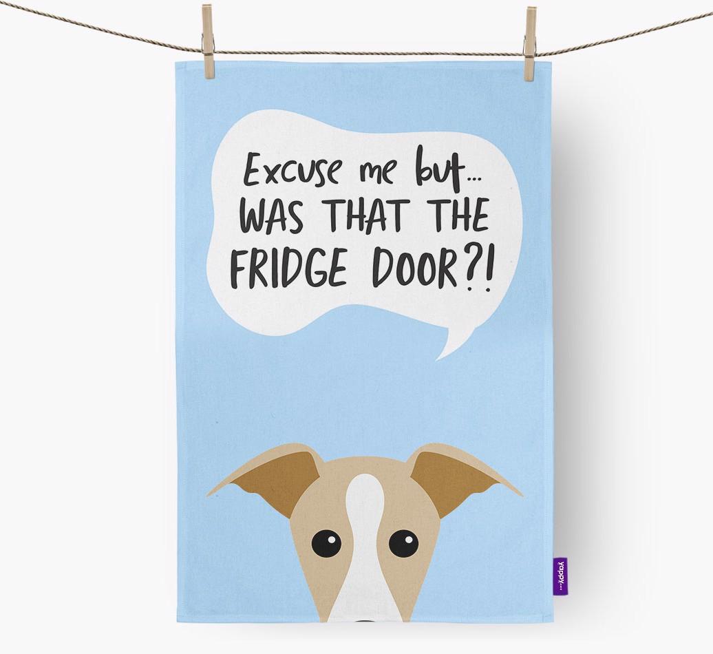 '...Was That The Fridge Door?!' - Personalized {breedFullName} Dish Towel