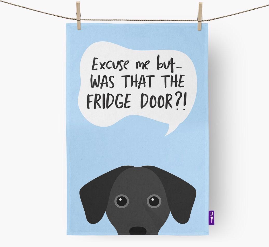 '...Was That The Fridge Door?!' - Personalized {breedFullName} Dish Towel