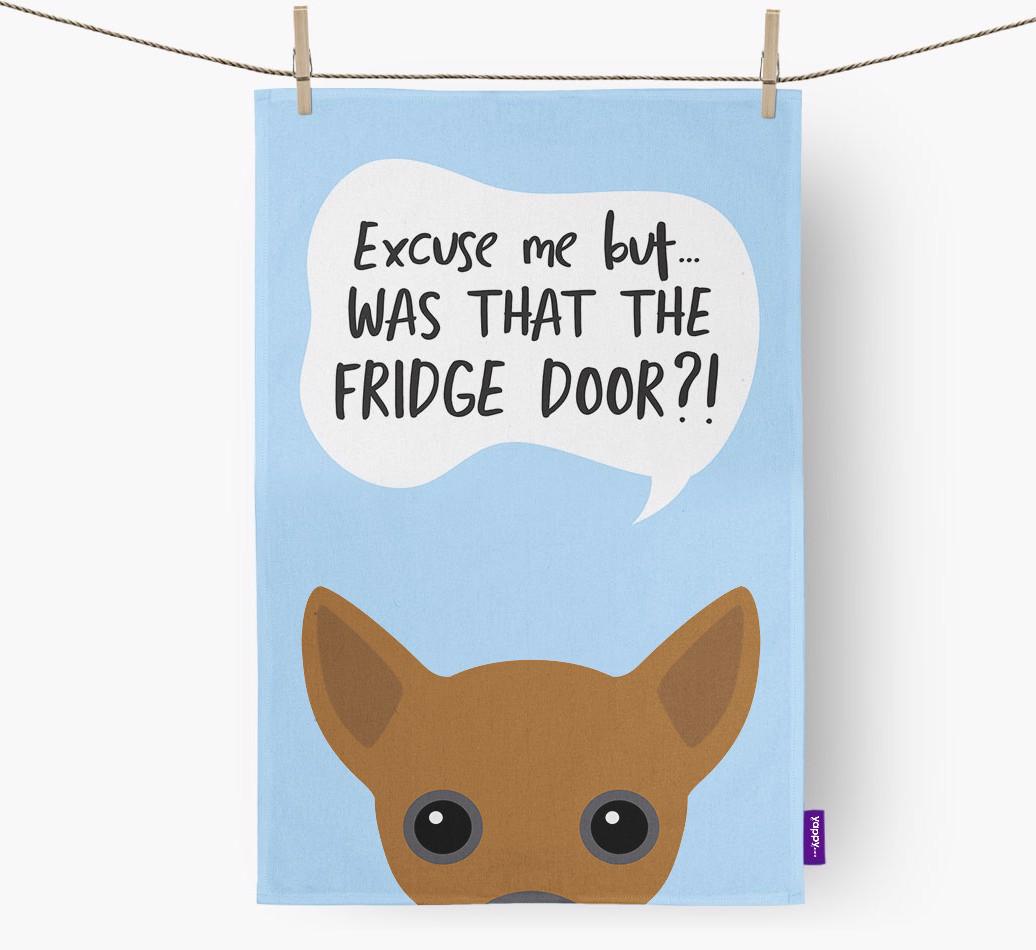 '...Was That The Fridge Door?!' - Personalized {breedFullName} Dish Towel