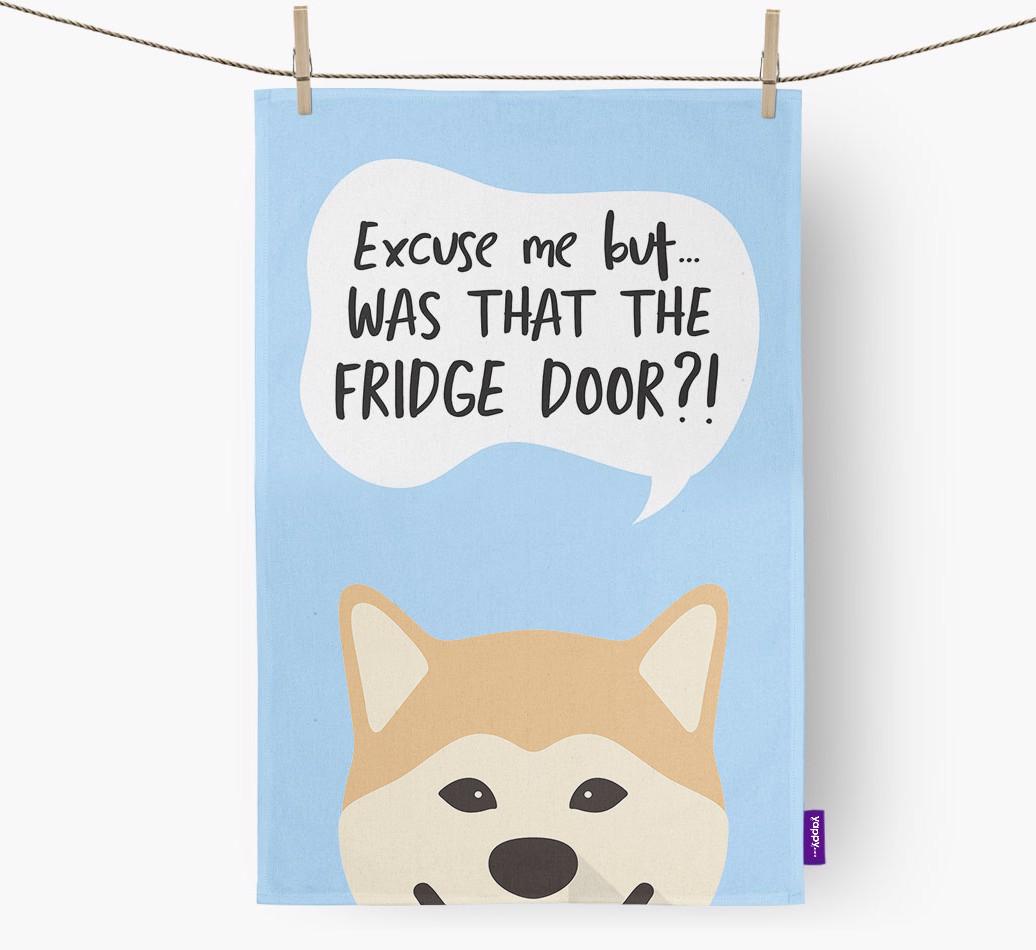 '...Was That The Fridge Door?!' - Personalized {breedFullName} Dish Towel