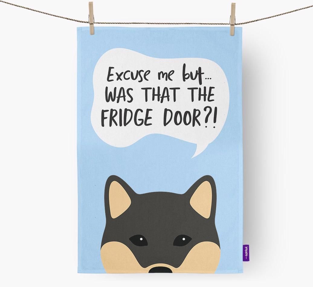 '...Was That The Fridge Door?!' - Personalized {breedFullName} Dish Towel