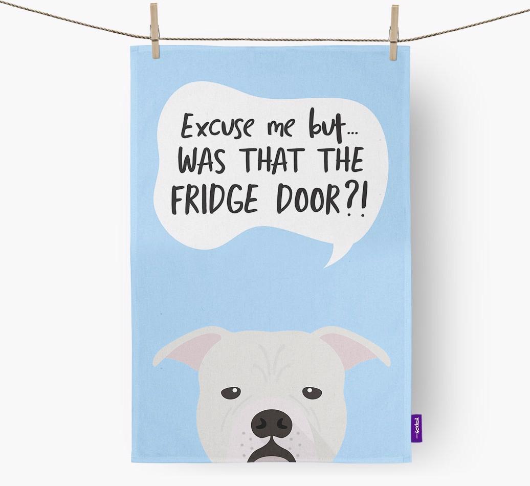 '...Was That The Fridge Door?!' - Personalized {breedFullName} Dish Towel