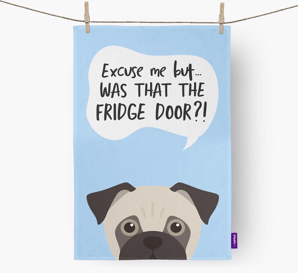 '...Was That The Fridge Door?!' - Personalized {breedFullName} Dish Towel