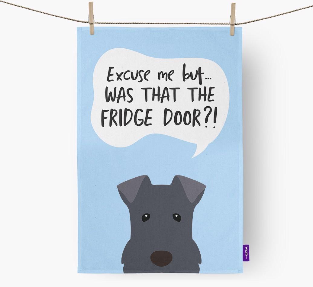 '...Was That The Fridge Door?!' - Personalized {breedFullName} Dish Towel