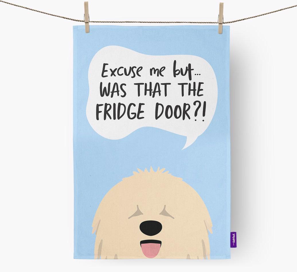 '...Was That The Fridge Door?!' - Personalized {breedFullName} Dish Towel