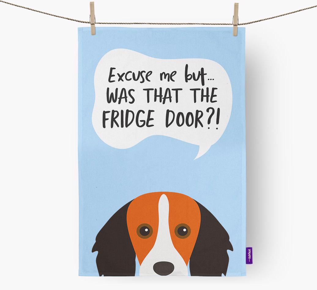 '...Was That The Fridge Door?!' - Personalized {breedFullName} Dish Towel