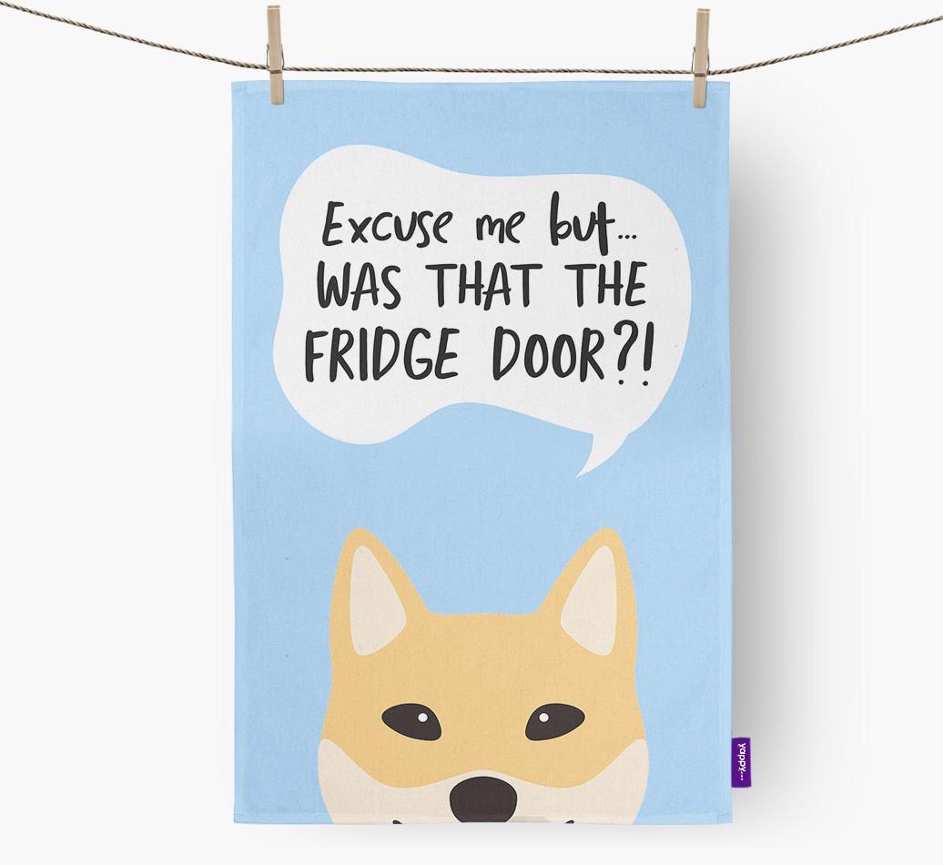 '...Was That The Fridge Door?!' - Personalized {breedFullName} Dish Towel