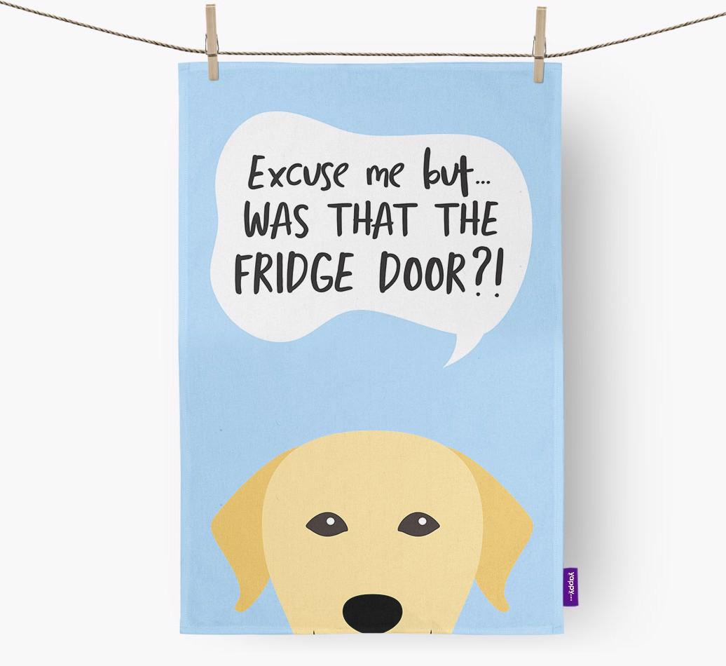 '...Was That The Fridge Door?!' - Personalized {breedFullName} Dish Towel
