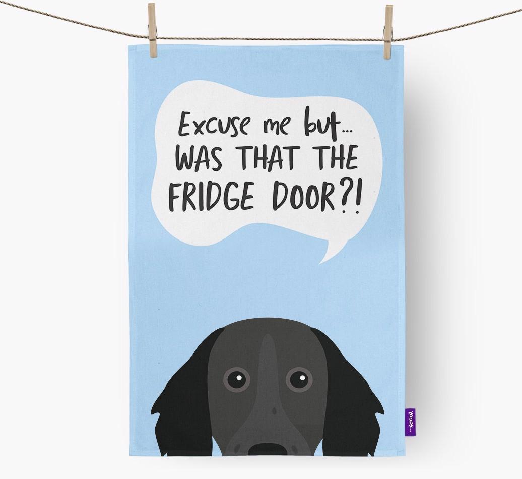'...Was That The Fridge Door?!' - Personalized {breedFullName} Dish Towel