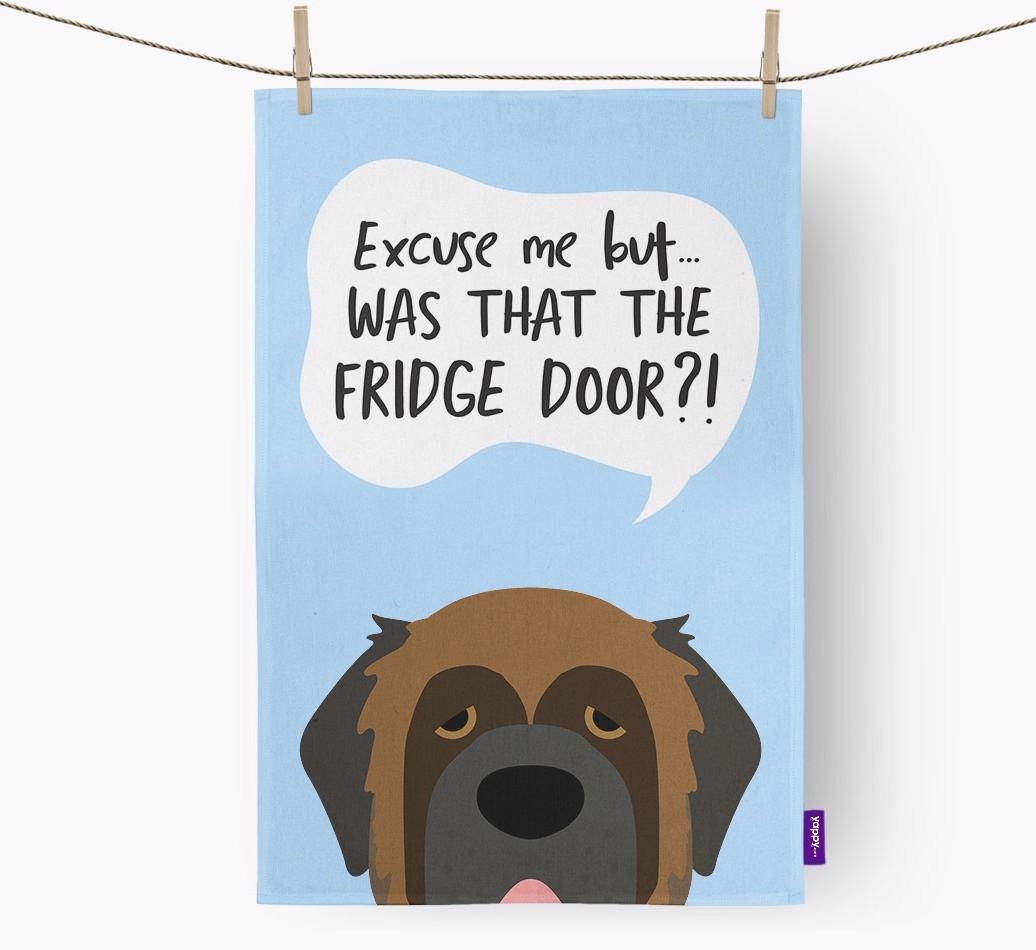 '...Was That The Fridge Door?!' - Personalized {breedFullName} Dish Towel