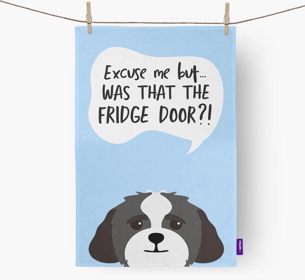'...Was That The Fridge Door?!' - Personalized {breedFullName} Dish Towel
