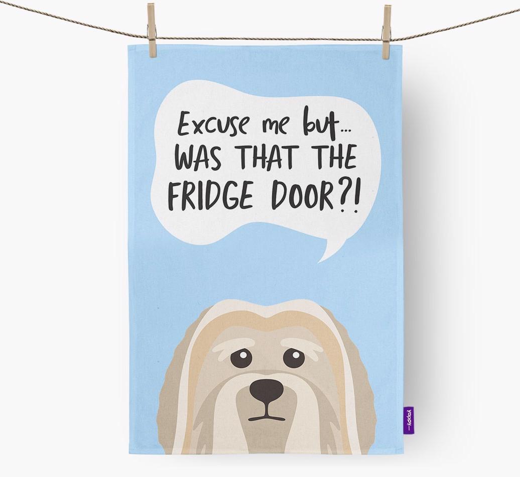 '...Was That The Fridge Door?!' - Personalized {breedFullName} Dish Towel