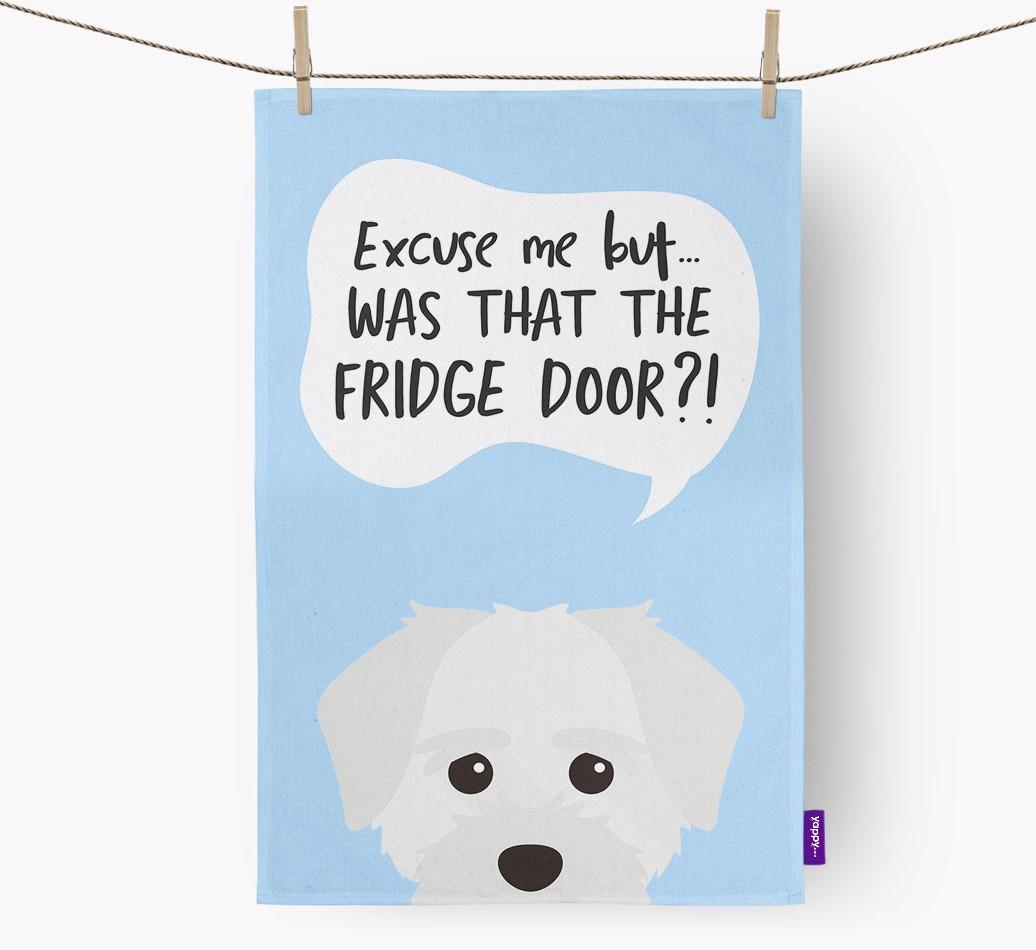 '...Was That The Fridge Door?!' - Personalized {breedFullName} Dish Towel