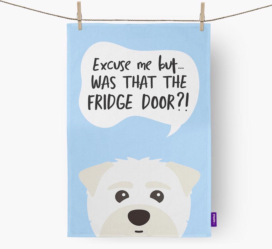 '...Was That The Fridge Door?!' - Personalized {breedFullName} Dish Towel