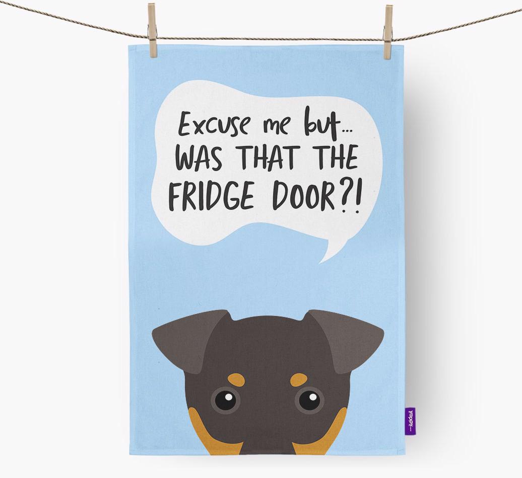 '...Was That The Fridge Door?!' - Personalized {breedFullName} Dish Towel
