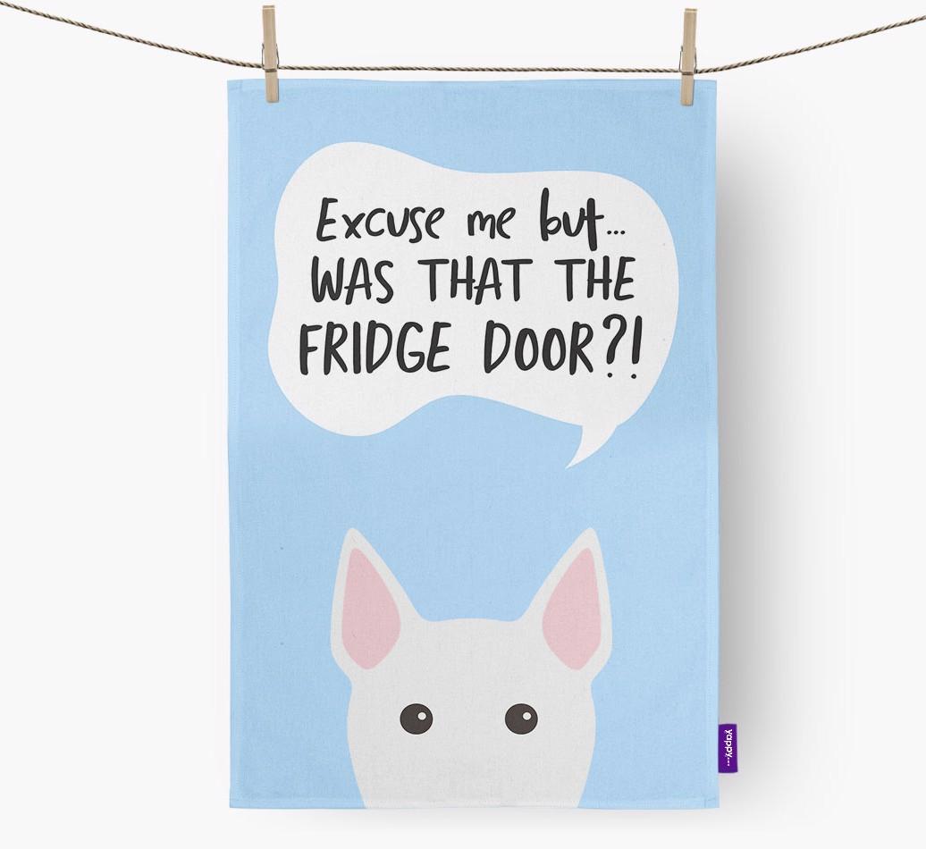 '...Was That The Fridge Door?!' - Personalized {breedFullName} Dish Towel