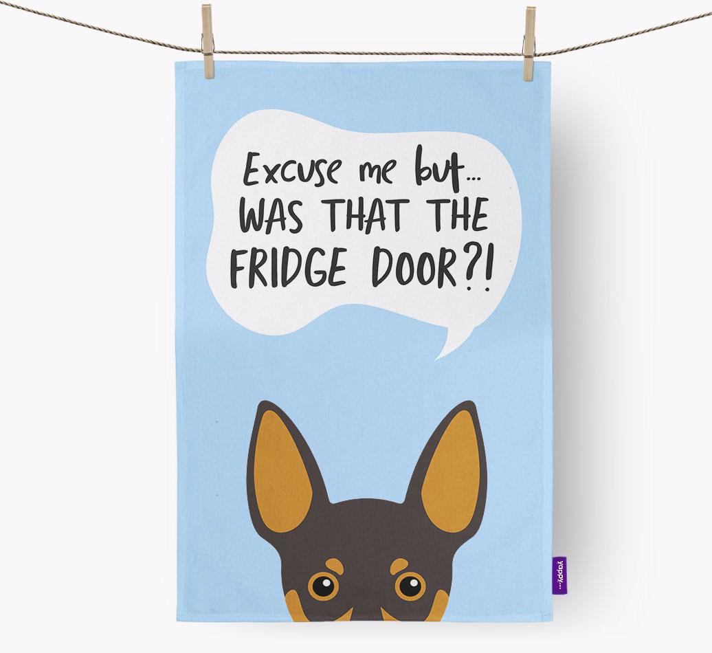 '...Was That The Fridge Door?!' - Personalized {breedFullName} Dish Towel
