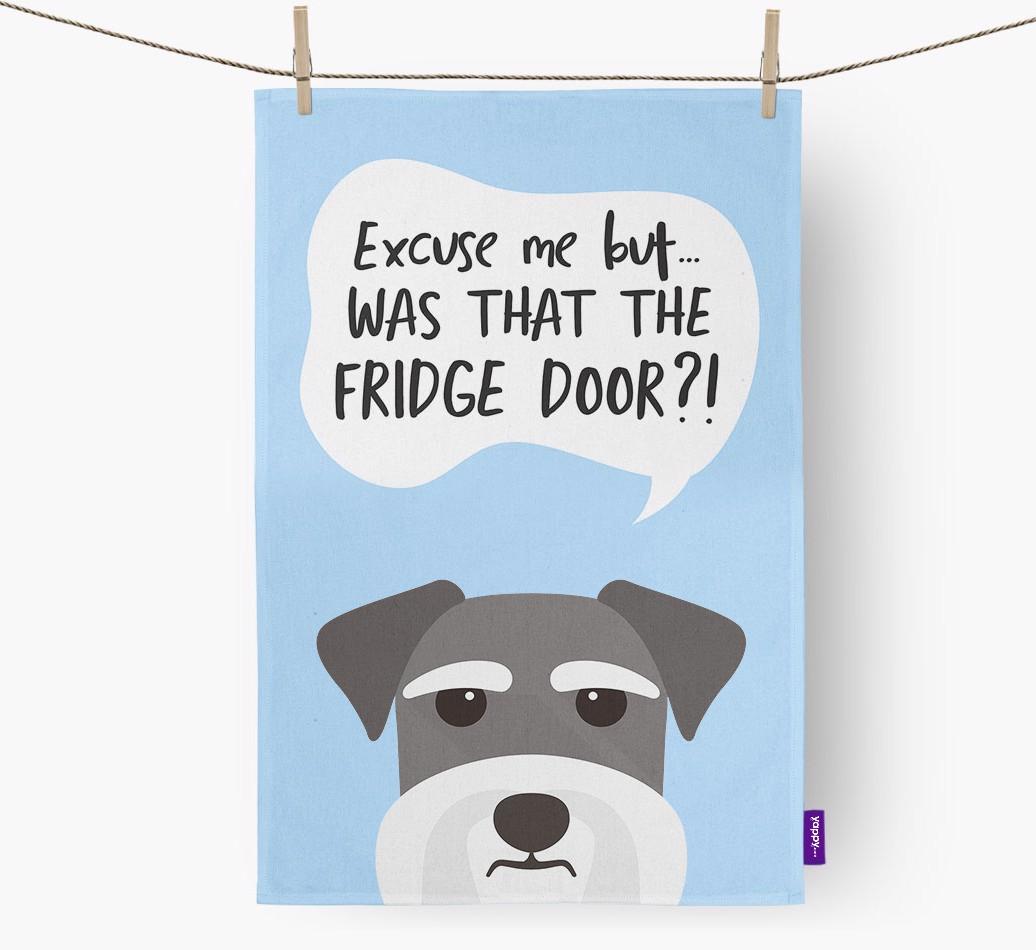 '...Was That The Fridge Door?!' - Personalized {breedFullName} Dish Towel