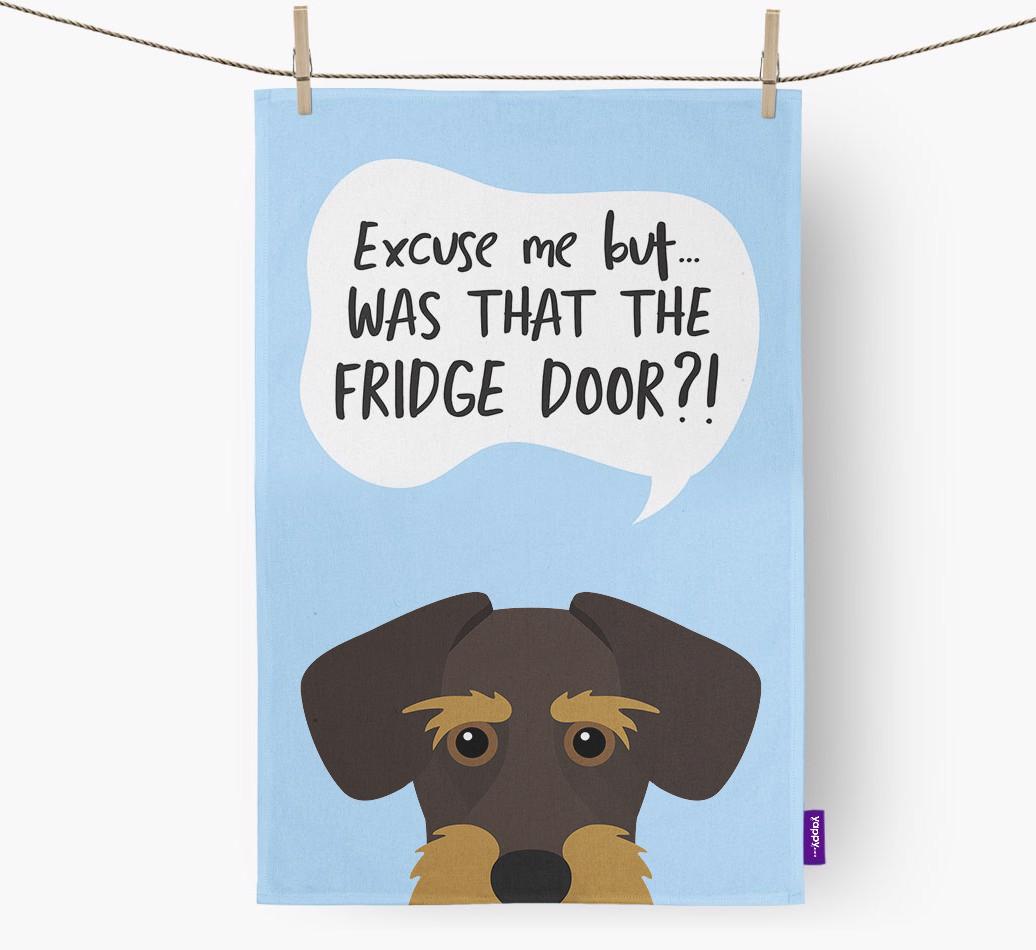'...Was That The Fridge Door?!' - Personalized {breedFullName} Dish Towel