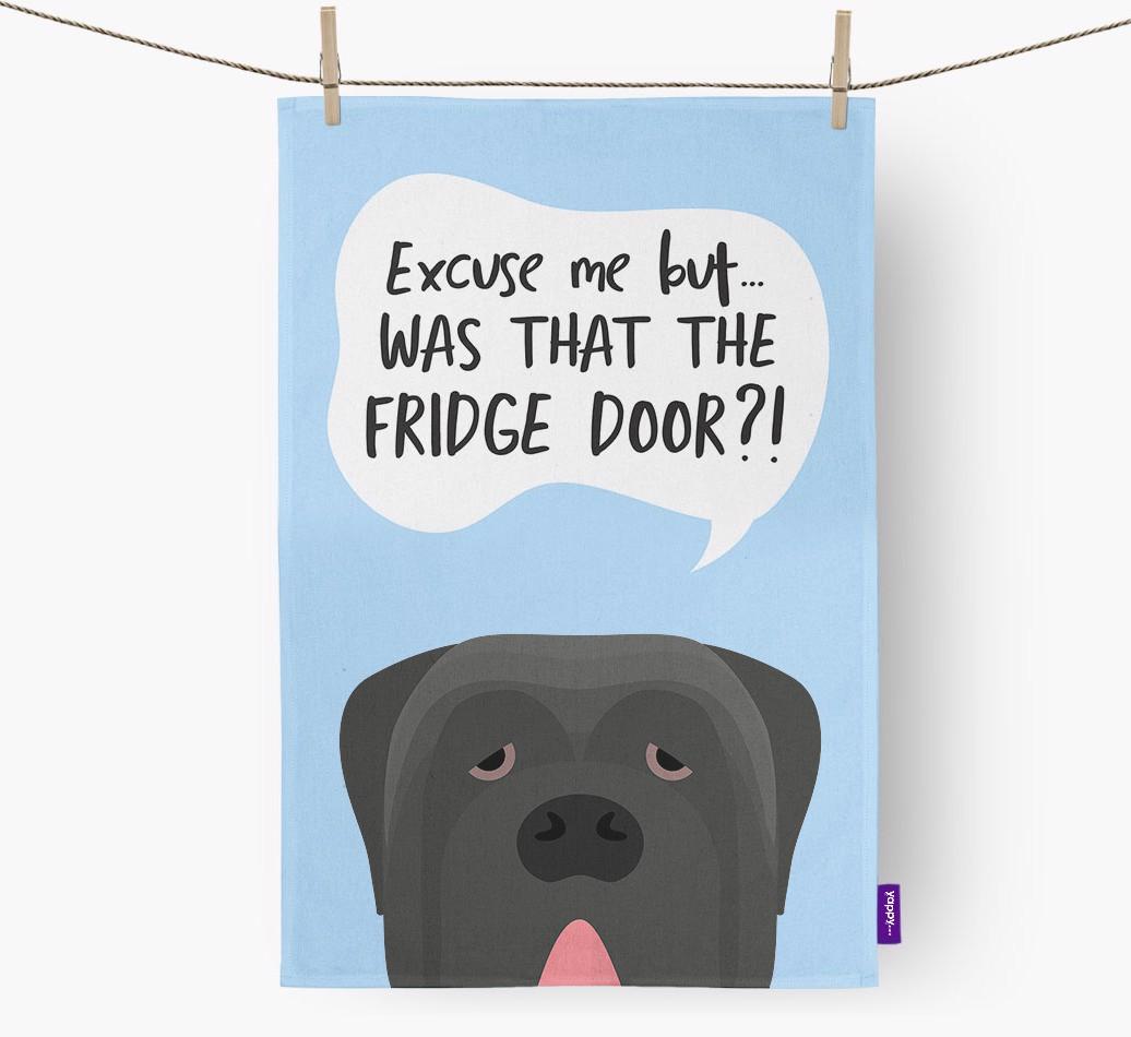 '...Was That The Fridge Door?!' - Personalized {breedFullName} Dish Towel