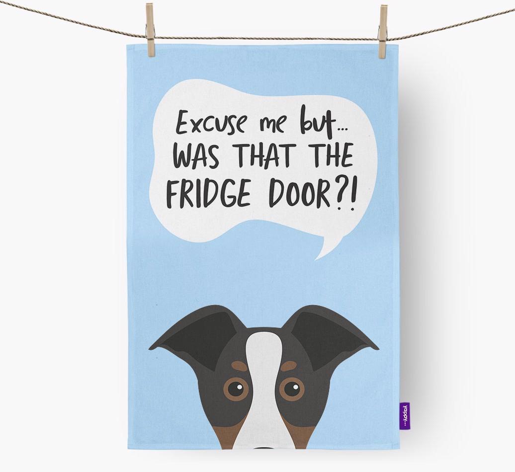 '...Was That The Fridge Door?!' - Personalized {breedFullName} Dish Towel