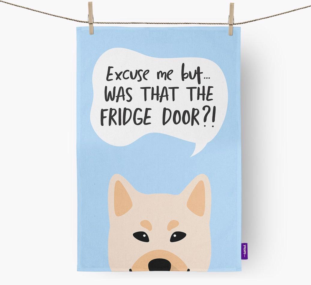 '...Was That The Fridge Door?!' - Personalized {breedFullName} Dish Towel