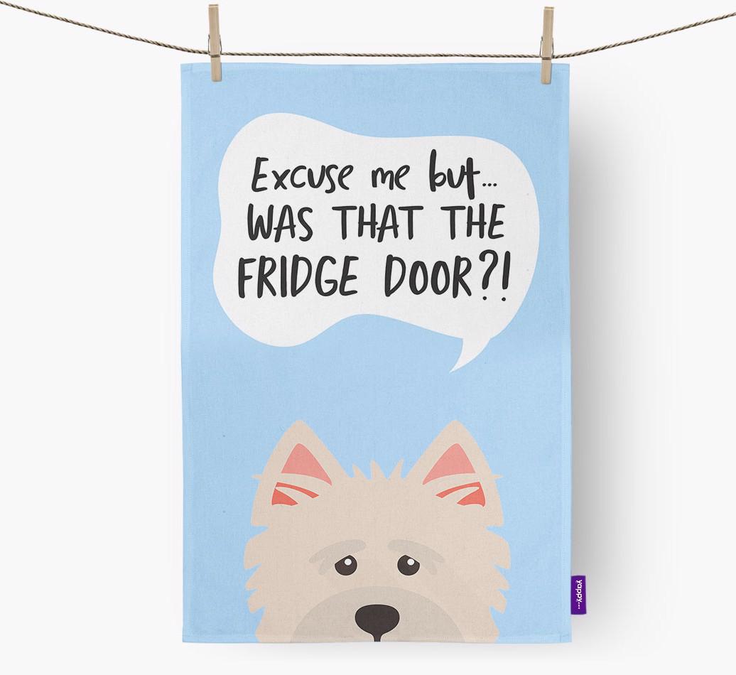 '...Was That The Fridge Door?!' - Personalized {breedFullName} Dish Towel