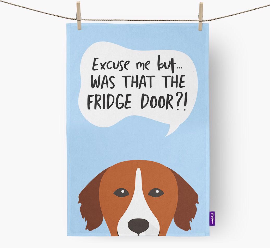'...Was That The Fridge Door?!' - Personalized {breedFullName} Dish Towel