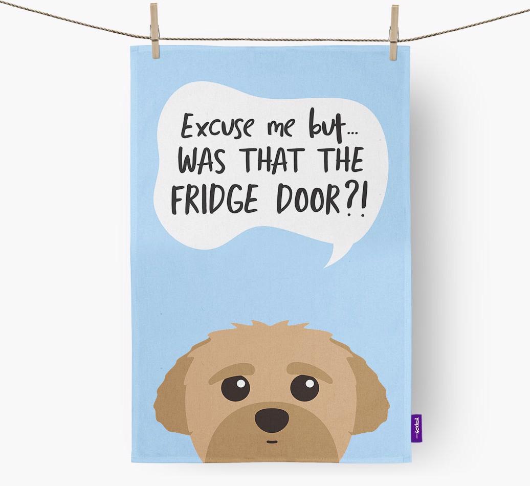 '...Was That The Fridge Door?!' - Personalized {breedFullName} Dish Towel