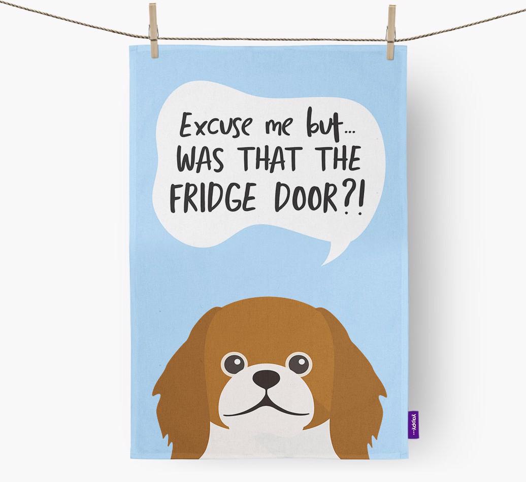 '...Was That The Fridge Door?!' - Personalized {breedFullName} Dish Towel