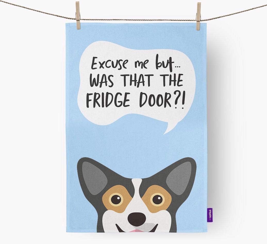 '...Was That The Fridge Door?!' - Personalized {breedFullName} Dish Towel