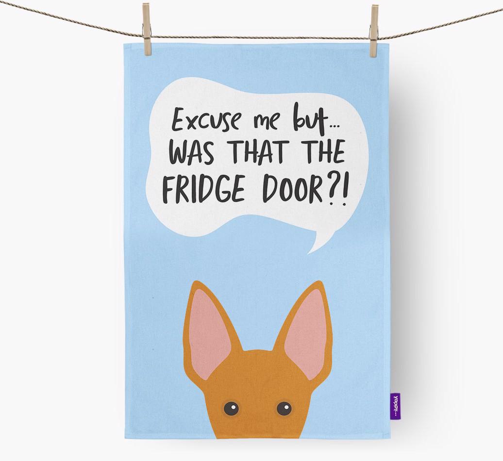 '...Was That The Fridge Door?!' - Personalised {breedFullName} Tea Towel