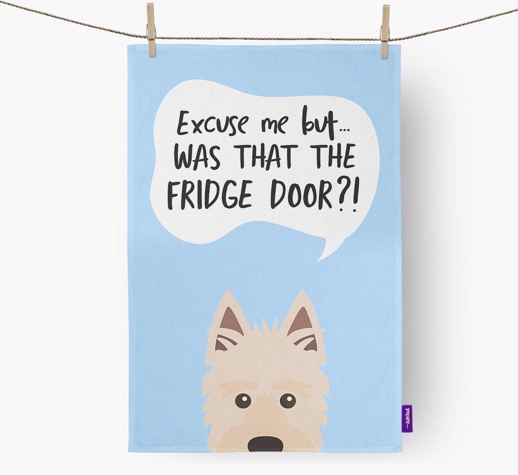 '...Was That The Fridge Door?!' - Personalized {breedFullName} Dish Towel