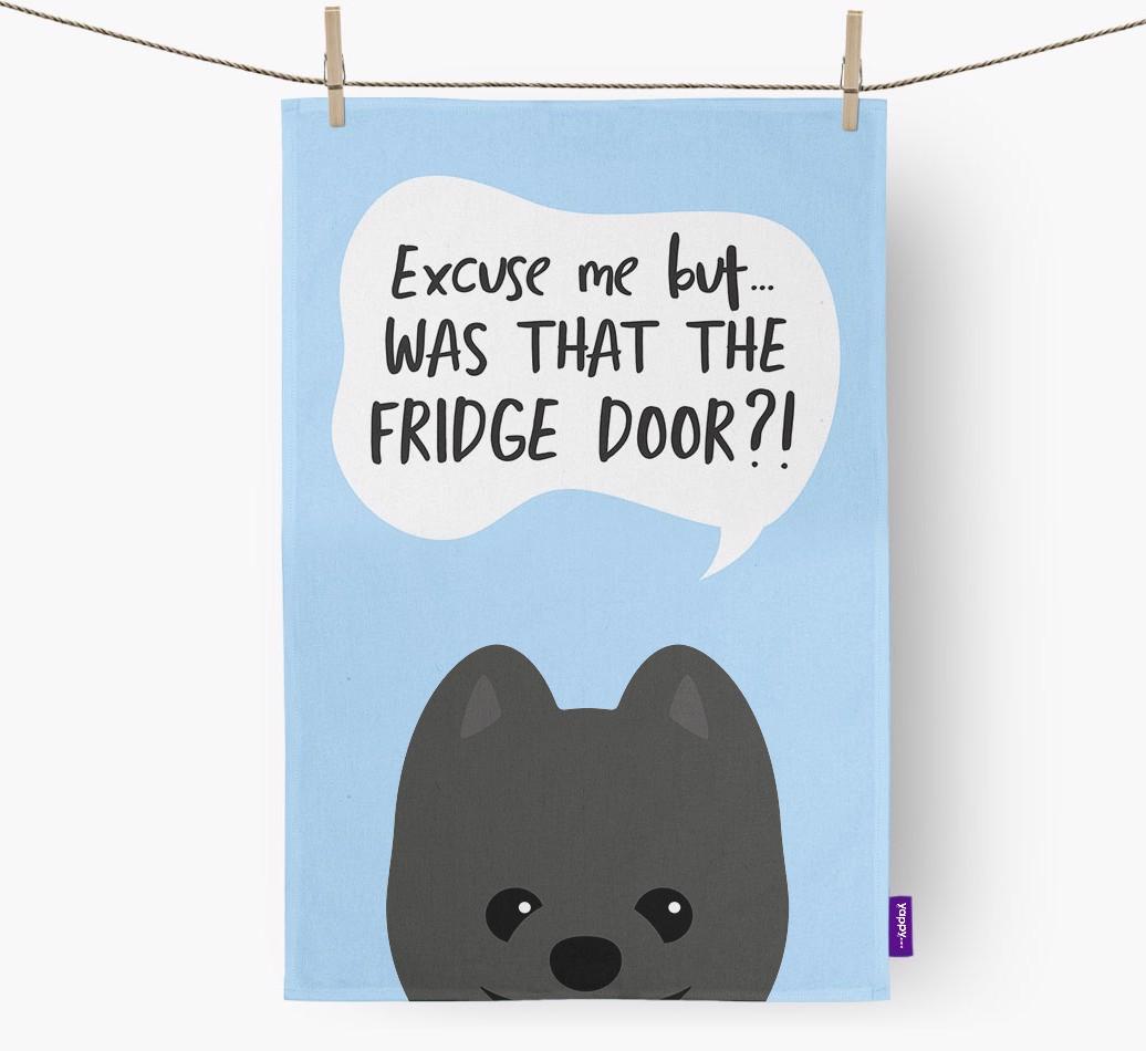 '...Was That The Fridge Door?!' - Personalized {breedFullName} Dish Towel