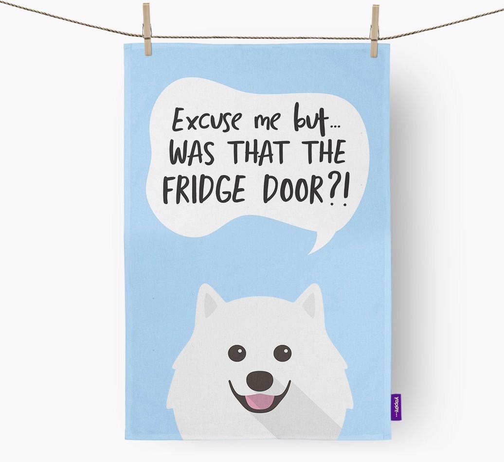 '...Was That The Fridge Door?!' - Personalized {breedFullName} Dish Towel