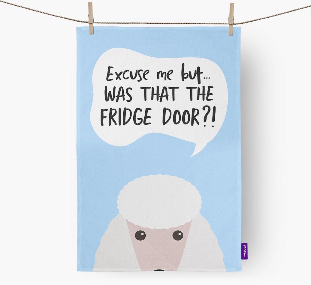 '...Was That The Fridge Door?!' - Personalized {breedFullName} Dish Towel