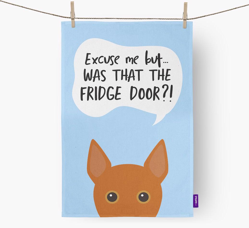 '...Was That The Fridge Door?!' - Personalized {breedFullName} Dish Towel