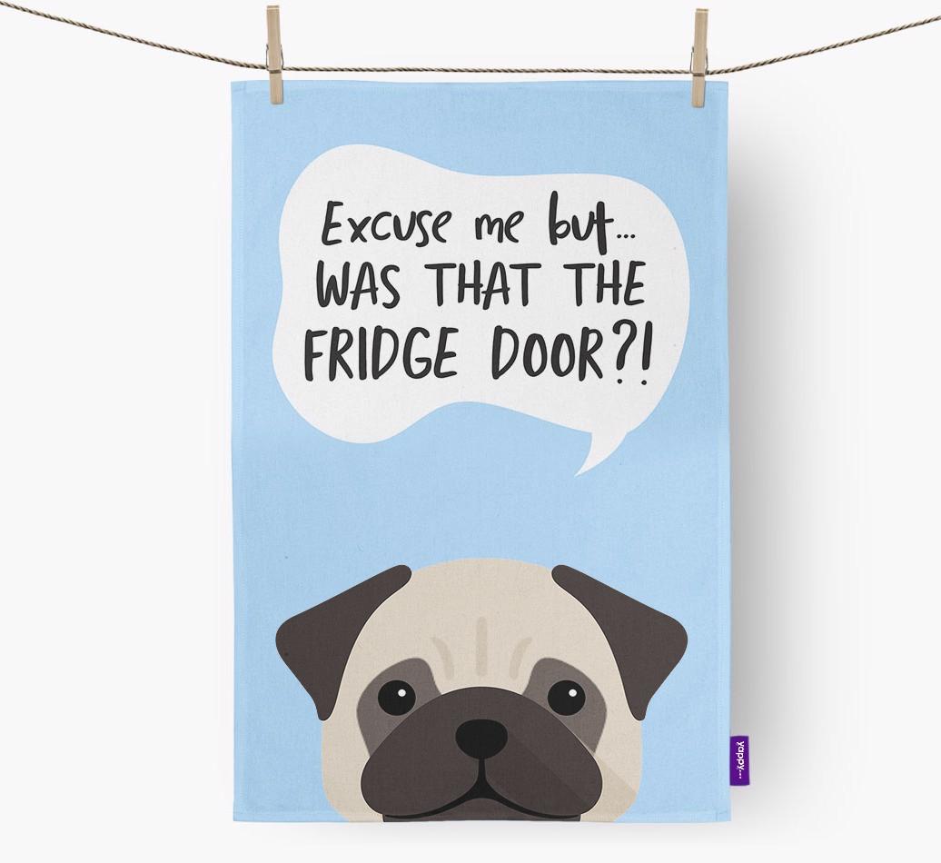 '...Was That The Fridge Door?!' - Personalized {breedFullName} Dish Towel
