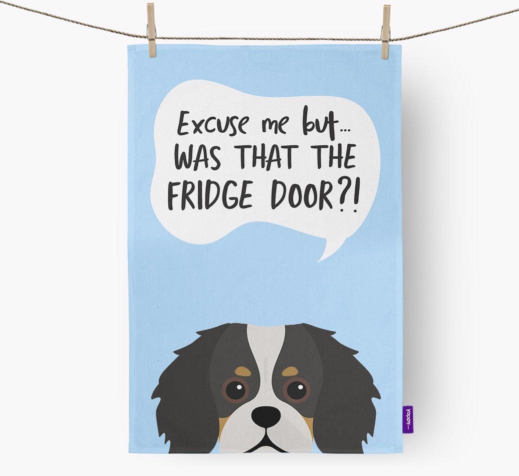 '...Was That The Fridge Door?!' - Personalized {breedFullName} Dish Towel