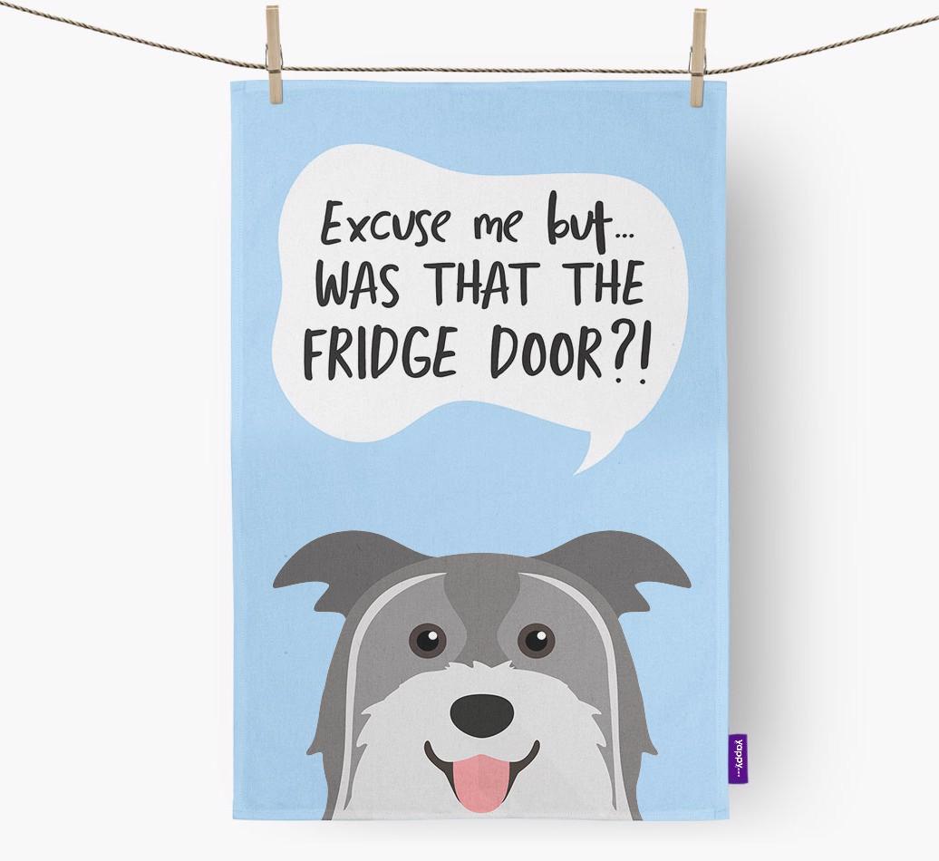 '...Was That The Fridge Door?!' - Personalized {breedFullName} Dish Towel