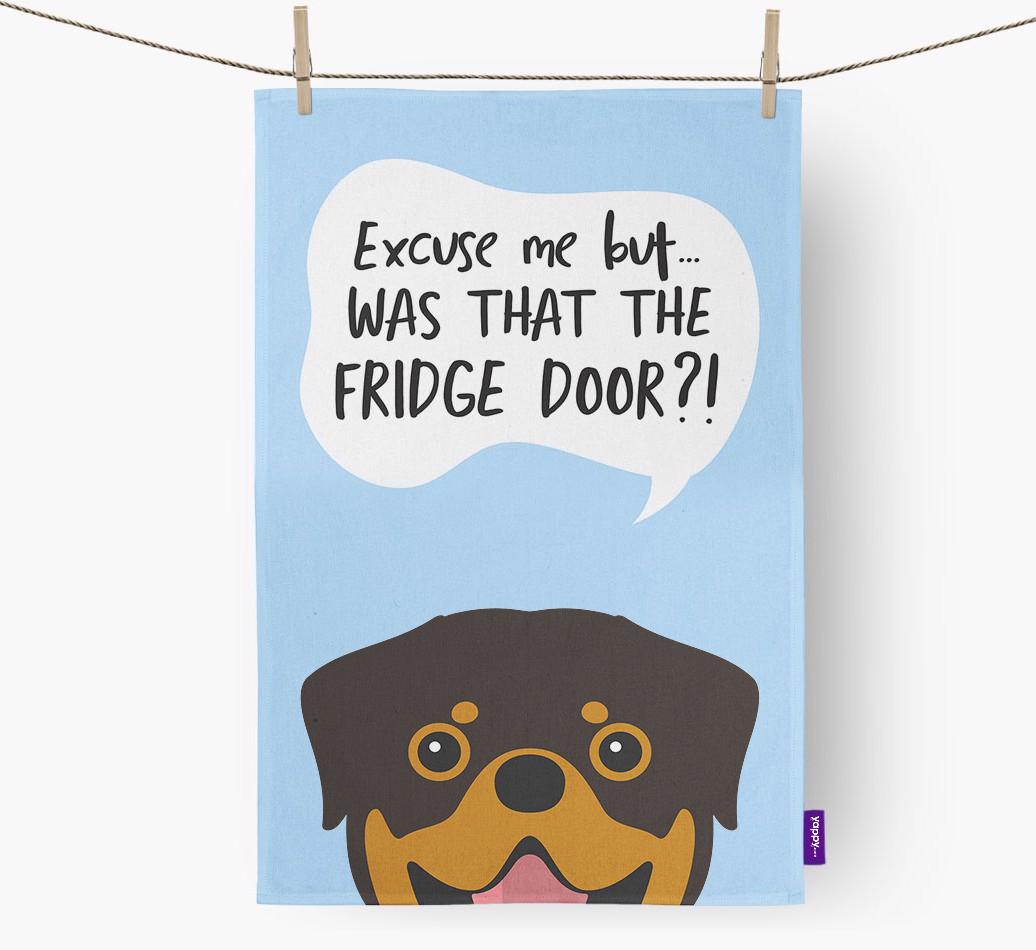 '...Was That The Fridge Door?!' - Personalized {breedFullName} Dish Towel