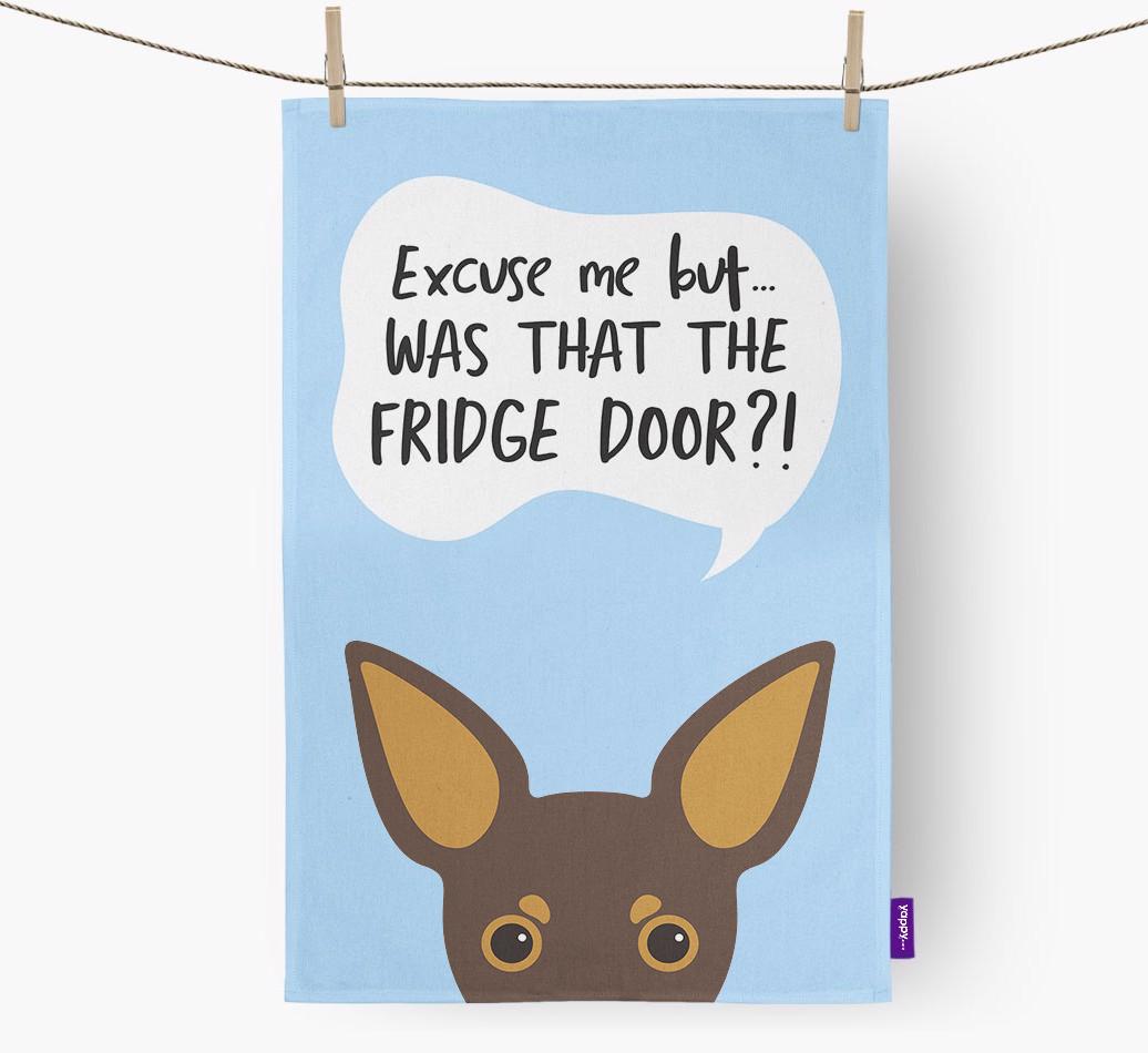 '...Was That The Fridge Door?!' - Personalized {breedFullName} Dish Towel