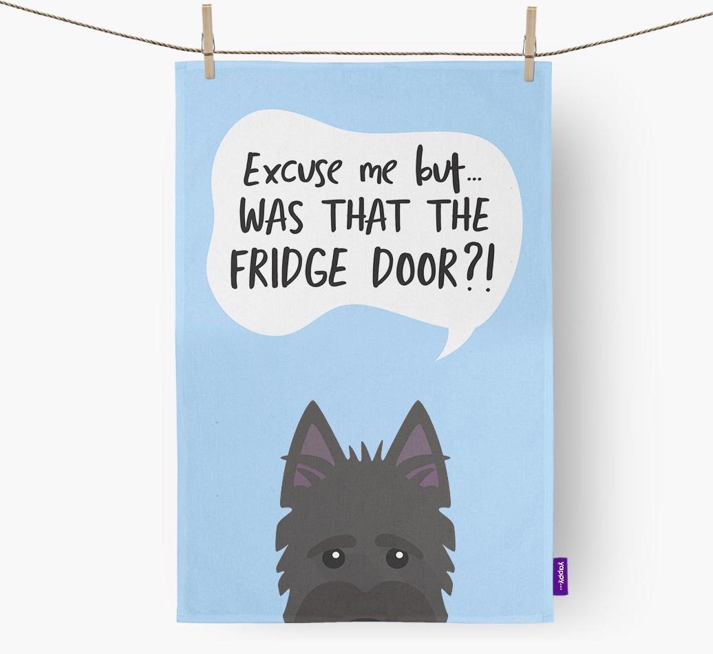 '...Was That The Fridge Door?!' - Personalized {breedFullName} Dish Towel