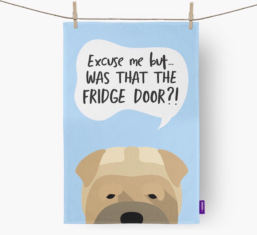 '...Was That The Fridge Door?!' - Personalized {breedFullName} Dish Towel