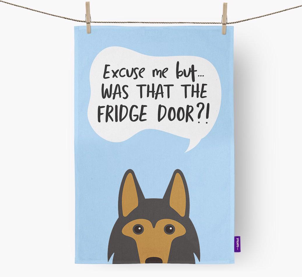 '...Was That The Fridge Door?!' - Personalized {breedFullName} Dish Towel