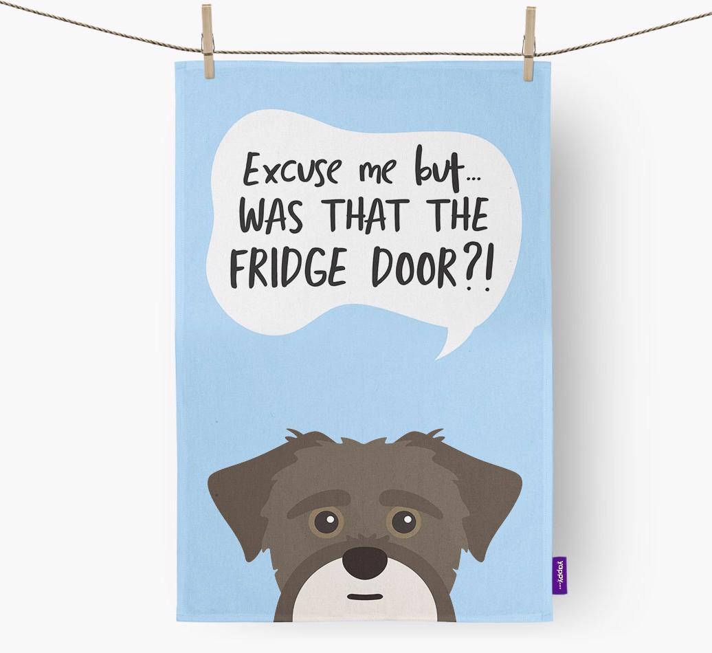 '...Was That The Fridge Door?!' - Personalized {breedFullName} Dish Towel