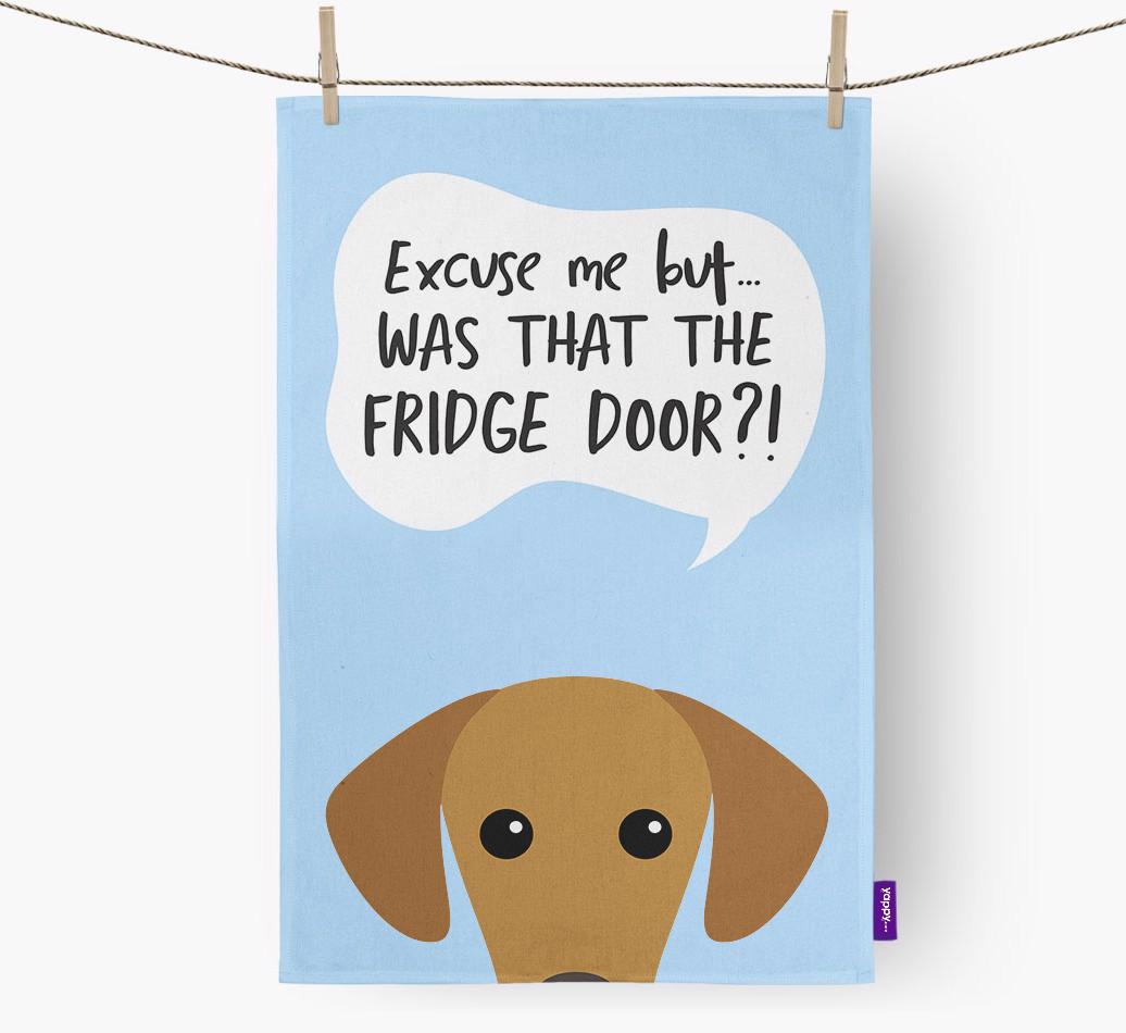 '...Was That The Fridge Door?!' - Personalized {breedFullName} Dish Towel